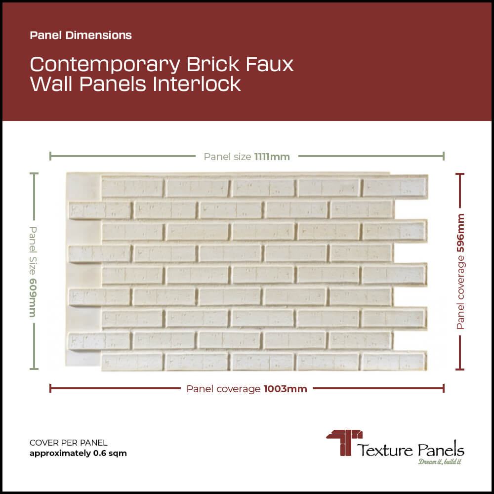 Contemporary Brick Faux Wall Panels Interlock panel dimensions