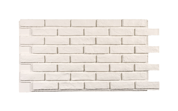 Tumbled Brick Faux Wall Panel Interlock White