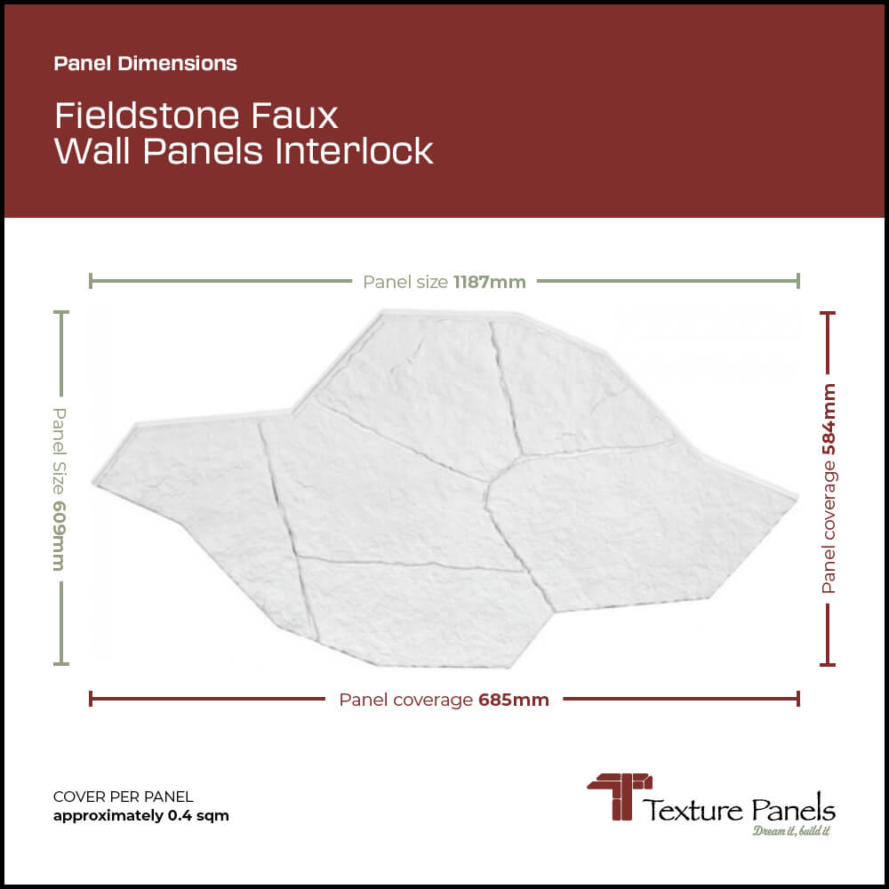 Fieldstone Faux Wall Panels Interlock panel dimensions | Texture Panels