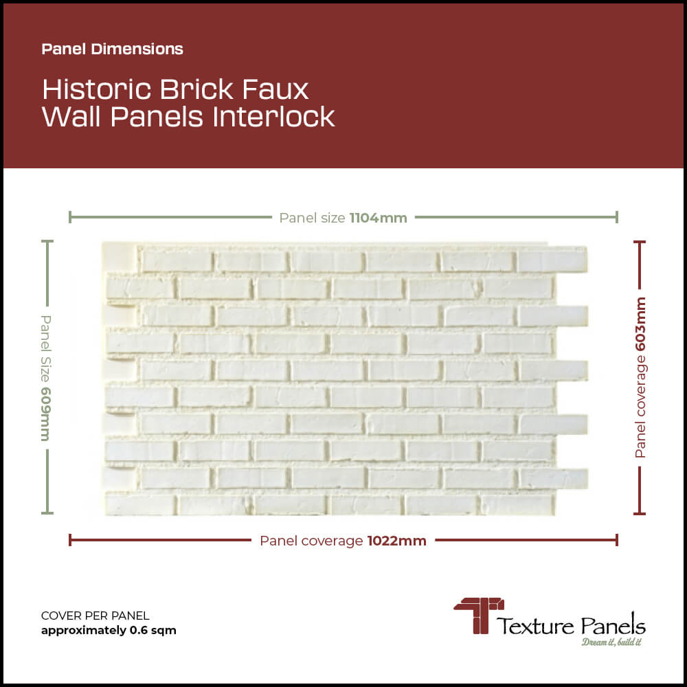 Historic Brick Faux Wall Panels Interlock panel dimensions | Texture Panels