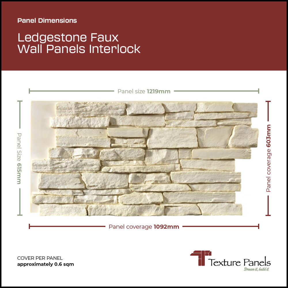Ledgestone Block Faux Wall Panels Interlock panel dimensions | Texture Panels