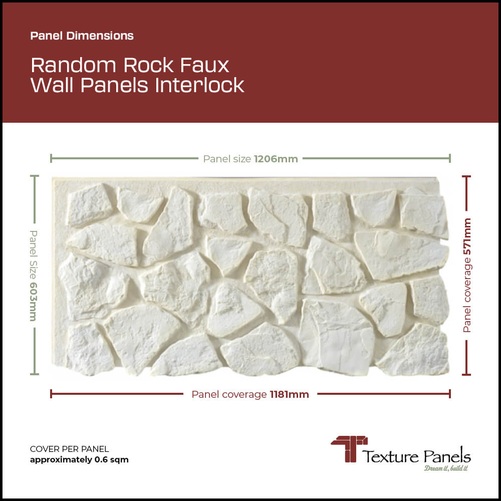Random Rock Faux Wall Panels Interlock panel dimensions | Texture Panels