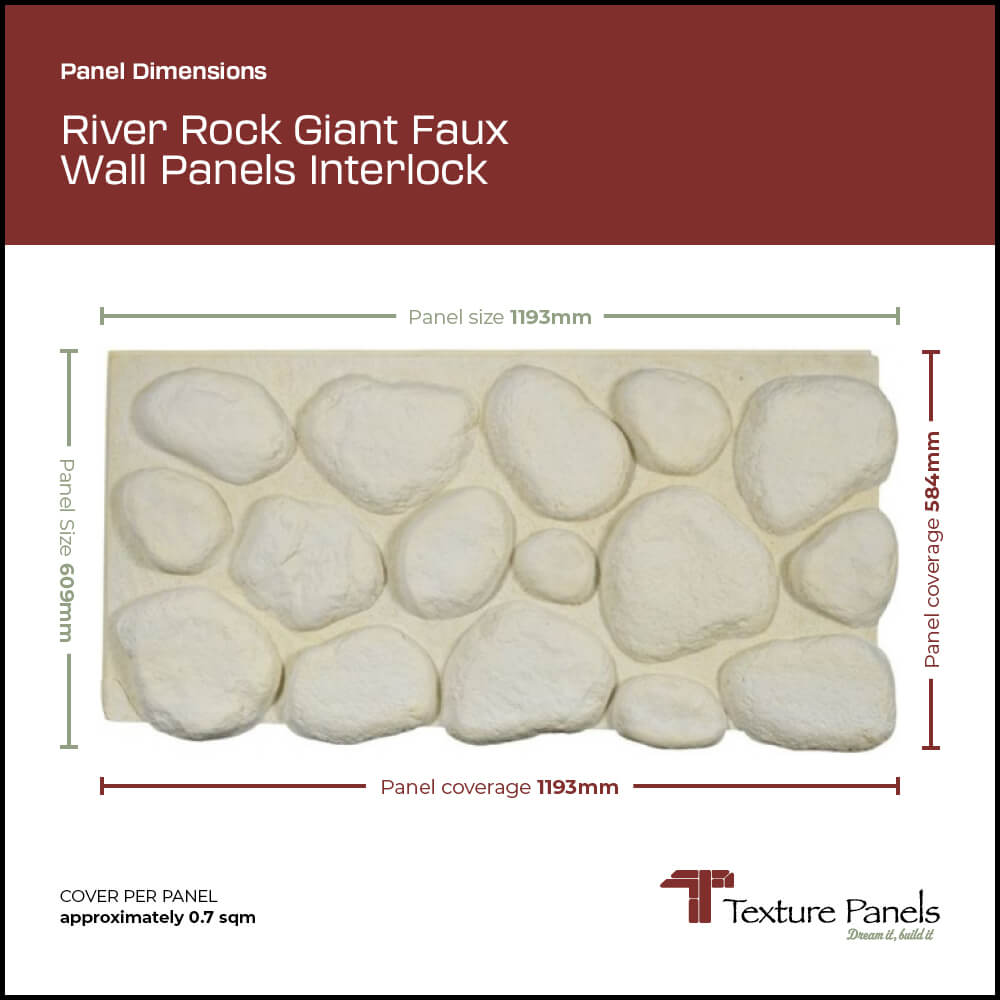 River Rock Giant Faux Wall Panels Interlock panel dimensions | Texture Panels