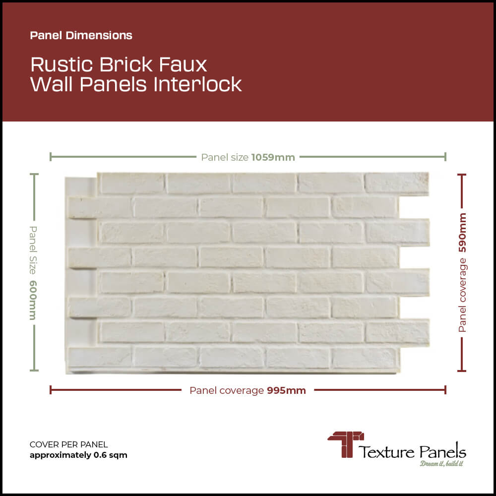 Rustic Brick Faux Wall Panels Interlock panel dimensions