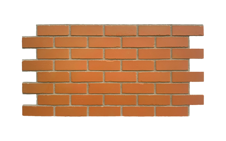 Smooth Brick Faux Wall Panels Interlock Orange detail