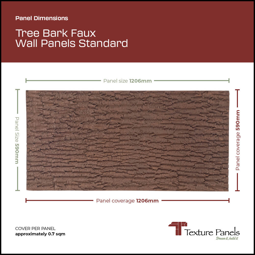 Tree Bark Faux Wall Panel Standard | panel dimensions | Texture Panels