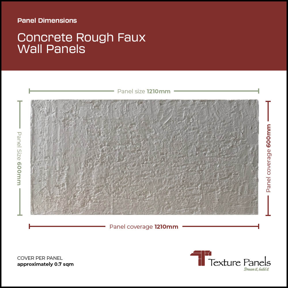 Concrete Rough Faux Wall panel dimensions