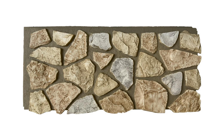 Random Rock Faux Wall Panels Interlock Cream Frost | Texture Panels