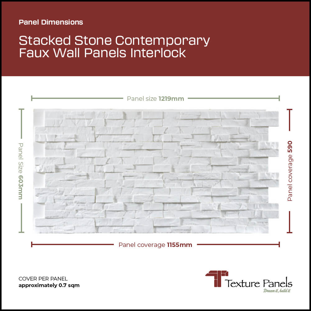 Stacked Stone Contemporary Faux Wall Panels Interlock panel dimensions | Texture Panels
